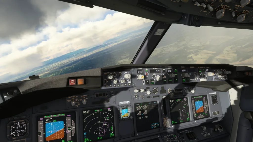 euroSKIES Boeing 737 cockpit check during holding