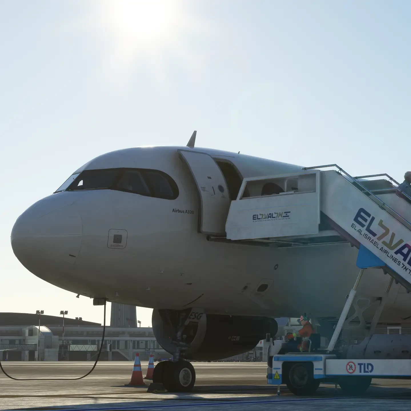 euroSKIES virtual airline airbus debording operations in israel
