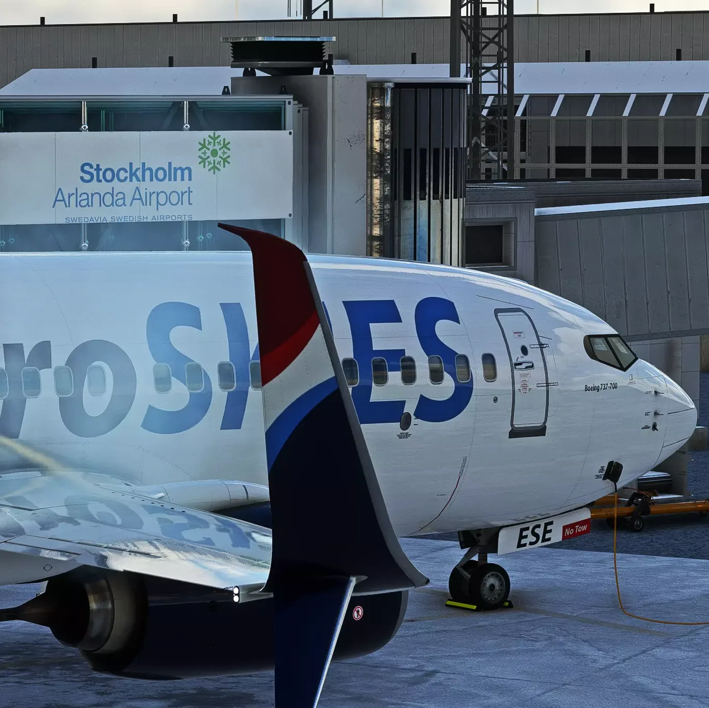 euroSKIES virtual Airline 737 während der Enteisung